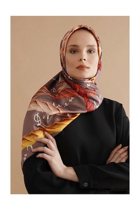 روسری قهوه ای پلی استر Differenza - کد 35289015