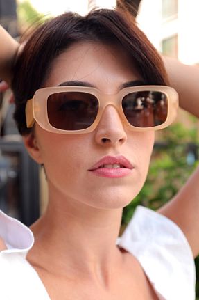 عینک آفتابی بژ زنانه UV400 Babafiyatlar - کد 357902665