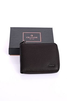 کیف پول قهوه ای مردانه ابعاد کوچک Grande - کد 40960194