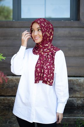 شال زرشکی زنانه ویسکون ELANS - کد 749474605