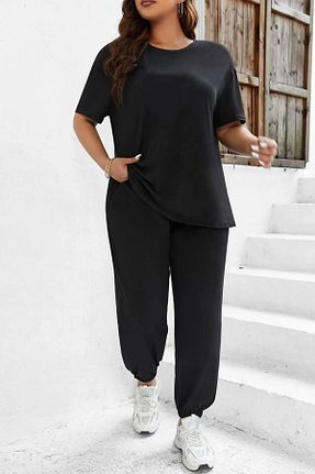 ست بالاتنه و پائین تنه مشکی زنانه بافت mw memowear - کد 749549365