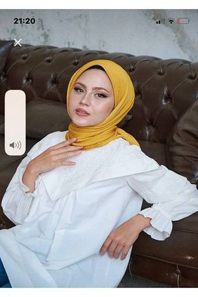 روسری زرد پنبه ای Nilbutik - کد 749656778