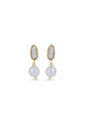 گوشواره مروارید طلائی مروارید آب شیرین art and crafts jewelry - کد 92944982