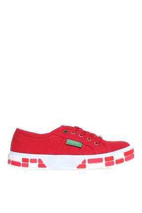 کفش اسنیکر قرمز زنانه بند دار Benetton - کد 749704160