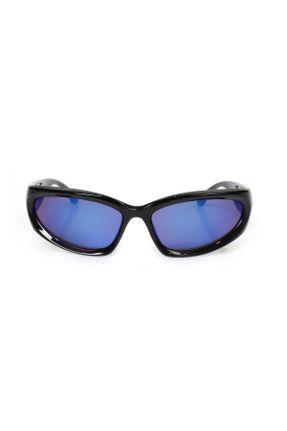 عینک آفتابی آبی زنانه 70 UV400 آینه ای مستطیل کد 475815666