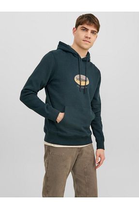 سوئیشرت سرمه ای مردانه چاپی Jack & Jones - کد 750002438