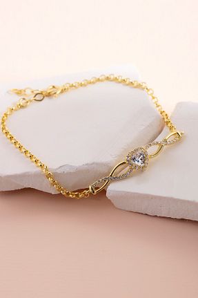 دستبند نقره طلائی زنانه 925 عیار Feays Silver - کد 650178041