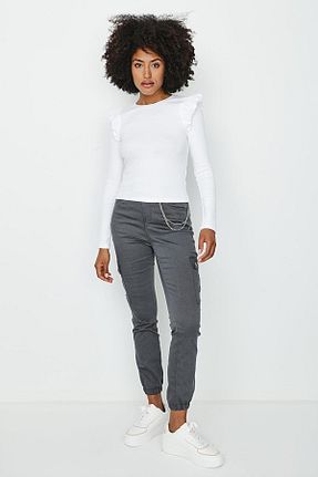 شلوار طوسی زنانه پنبه - پلی استر - الاستین Select Moda - کد 750083241
