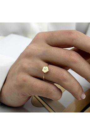 انگشتر طلا زرد زنانه 14 عیار HEMS JEWELLERY - کد 750262706