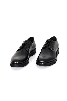 کفش کلاسیک مشکی مردانه چرم طبیعی پاشنه کوتاه ( 4 - 1 cm ) پاشنه ساده کد 750346744