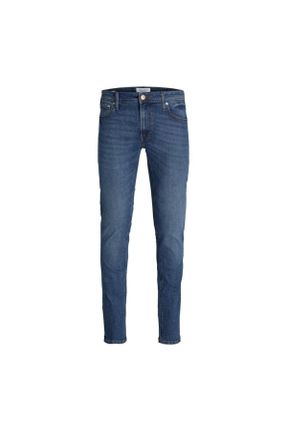 شلوار جین آبی مردانه پاچه تنگ بلند کد 750555699