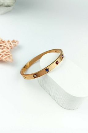 دستبند استیل (فولاد) صورتی زنانه استیل (فولاد) İSTLİV - کد 750887292