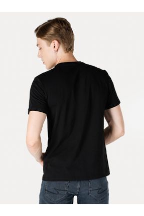 تی شرت مشکی مردانه رگولار یقه گرد کد 750740386