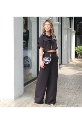 ست بالاتنه و پائین تنه مشکی زنانه بافتنی LAST POINT LİFE - کد 750108173