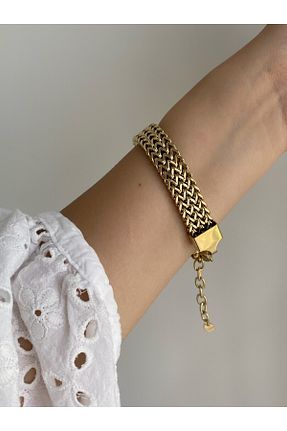 دستبند استیل (فولاد) طلائی زنانه استیل (فولاد) Owentis - کد 750297350