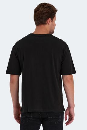 تی شرت مشکی مردانه یقه گرد رگولار تکی کد 750597555