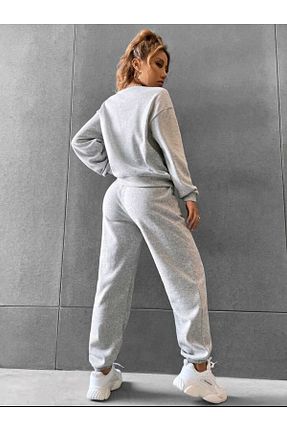 ست بالاتنه و پائین تنه طوسی زنانه بافتنی FAVORİST - کد 750612626