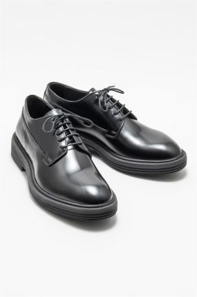 کفش کلاسیک مشکی مردانه چرم طبیعی پاشنه کوتاه ( 4 - 1 cm ) پاشنه ساده کد 750457416