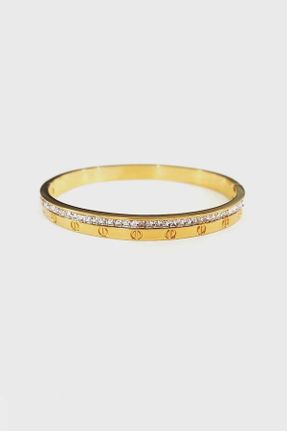 دستبند استیل طلائی زنانه فولاد ( استیل ) کد 750887723