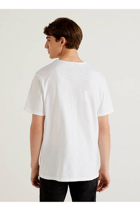 تیشرت سفید مردانه رگولار Benetton - کد 751055114