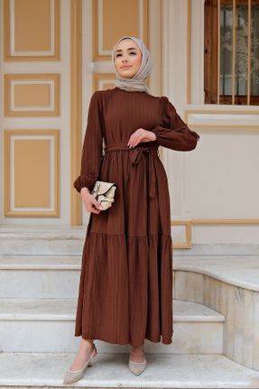 لباس قهوه ای زنانه اسلیم فیت بافتنی مخلوط پلی استر کد 637163623