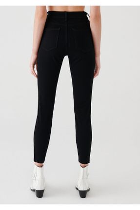 شلوار جین مشکی زنانه پاچه تنگ فاق بلند بلند کد 750089364