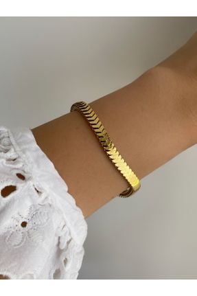 دستبند استیل طلائی زنانه فولاد ( استیل ) کد 750334270