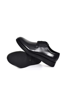 کفش کلاسیک مشکی مردانه چرم طبیعی پاشنه کوتاه ( 4 - 1 cm ) پاشنه ساده کد 750346744
