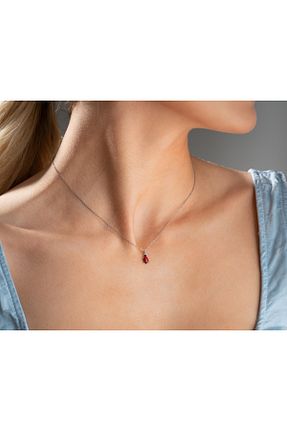 گردنبند نقره قرمز زنانه 925 عیار FUJE - کد 750392406
