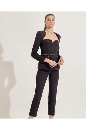 ست بالاتنه و پائین تنه مشکی زنانه بافتنی Tuğçe Şahin - کد 750592389