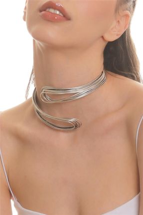 گردنبند جواهر زنانه فلزی کد 750676029