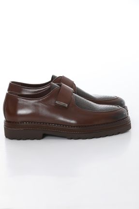 کفش کژوال قهوه ای مردانه چرم طبیعی پاشنه کوتاه ( 4 - 1 cm ) پاشنه ساده کد 750849576