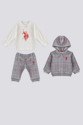 ست نوزادی طوسی بچه گانه پنبه ای U.S. Polo Assn. - کد 750897207