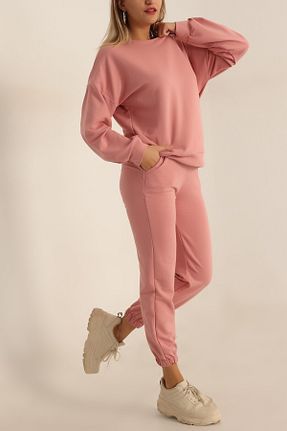 ست بالاتنه و پائین تنه صورتی زنانه بافت Aktu Store - کد 749667302