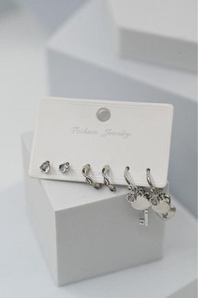 گوشواره جواهر زیرکن TÜKKAN ACCESSORİES - کد 751279756