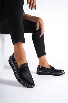 کفش کلاسیک مشکی مردانه چرم لاکی پاشنه کوتاه ( 4 - 1 cm ) کد 751589718