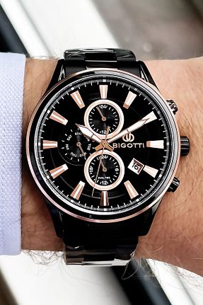 ساعت مچی مشکی مردانه 44 میلی متر Bigotti - کد 751589972