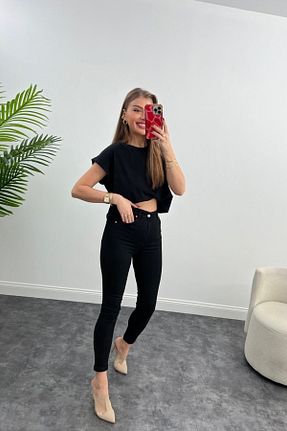 شلوار جین مشکی زنانه پاچه تنگ BROSERER - کد 751622672