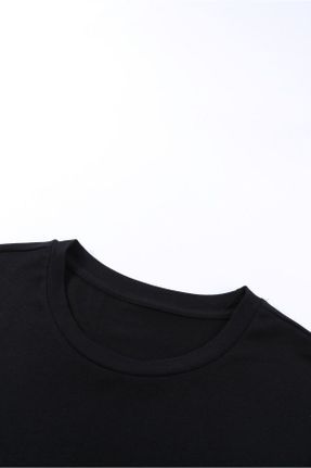 تی شرت مشکی مردانه پنبه (نخی) اورسایز مقاوم در برابر باد تکی کد 751650691