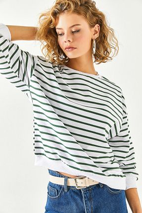 سوئیشرت سفید زنانه اورسایز Olalook - کد 752339059