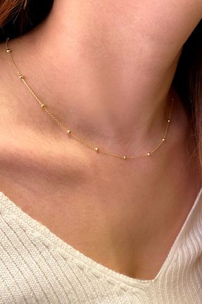 گردنبند نقره طلائی زنانه 925 عیار MIDORA - کد 751921676