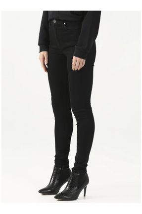 شلوار جین مشکی زنانه پاچه تنگ فاق بلند بلند کد 752032481