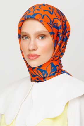 روسری نارنجی پنبه (نخی) 90 x 90 کد 752132850