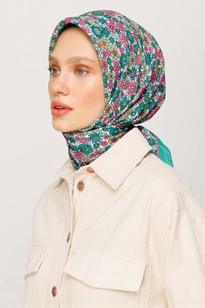 روسری فیروزه ای پنبه ای Mooncorn - کد 752108064