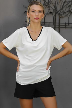 بلوز سفید زنانه ساده Chiccy - کد 752145398