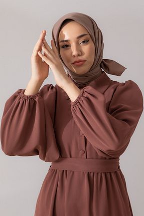 روسری قهوه ای پلی استر Silk Home - کد 405742847