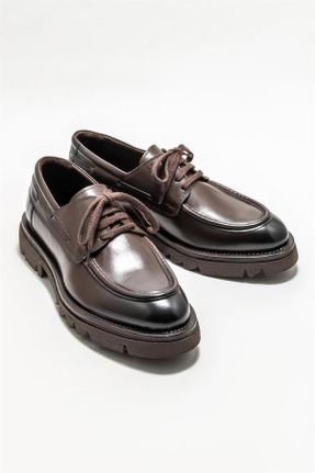 کفش کژوال قهوه ای مردانه چرم طبیعی پاشنه کوتاه ( 4 - 1 cm ) پاشنه ساده کد 752300652