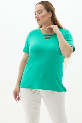 بلوز سایز بزرگ سبز زنانه سایز بزرگ Selen Giyim - کد 752359266