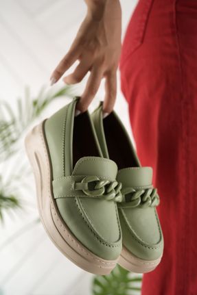کفش کژوال سبز زنانه پاشنه کوتاه ( 4 - 1 cm ) پاشنه ضخیم کد 752356973
