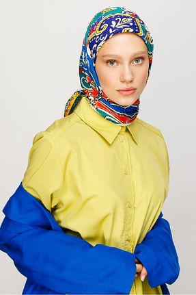 روسری فیروزه ای پنبه ای Mooncorn - کد 752402025